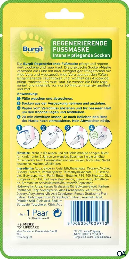 Burgit Fußmaske Regenerierend