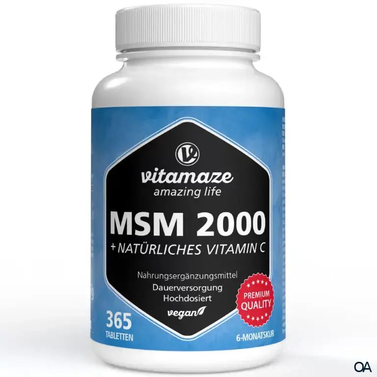 Vitamaze MSM 2000 + Vitamin C aus Acerola Extrakt Tabletten