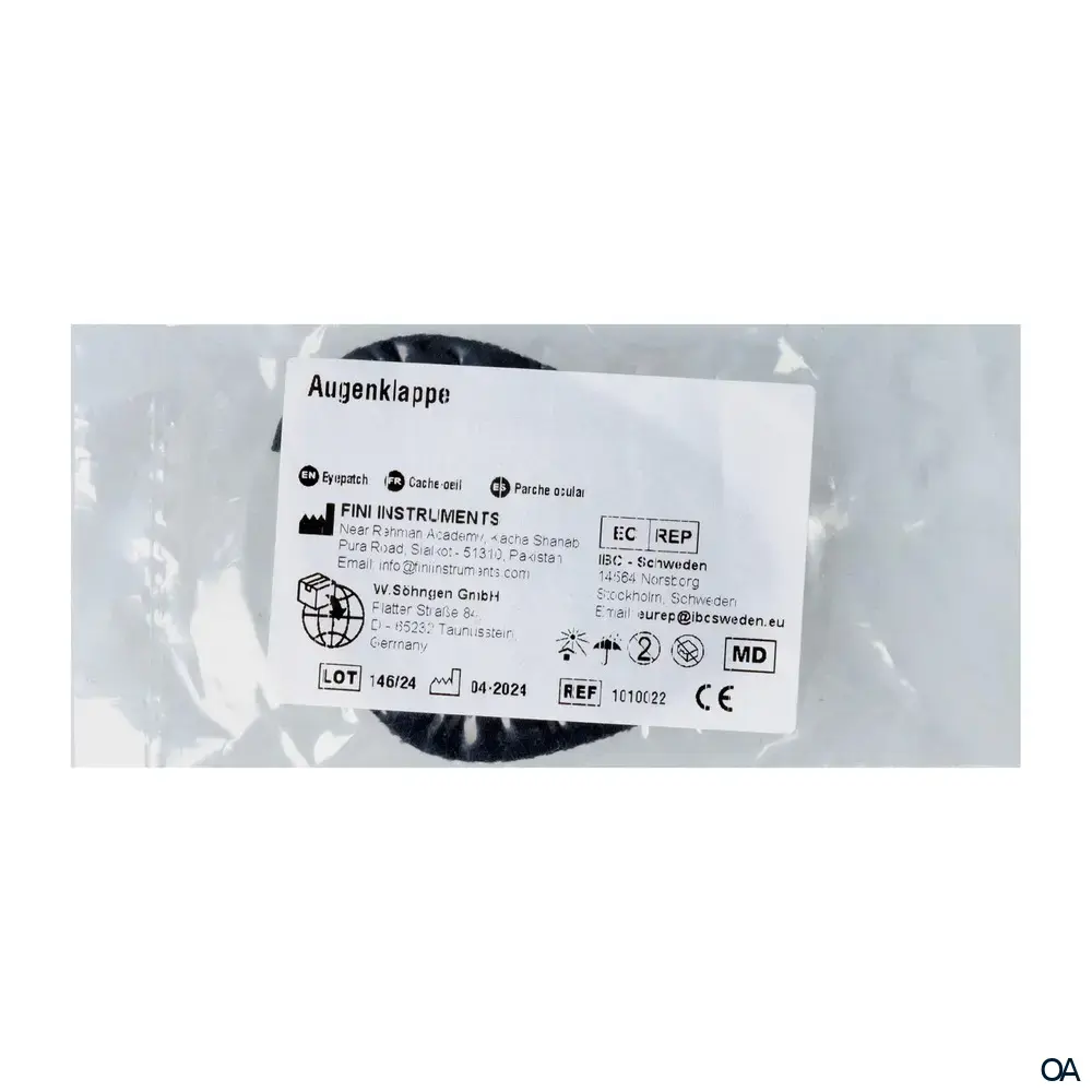 W. Söhngen Augenklappe mit Gummiband Schwarz