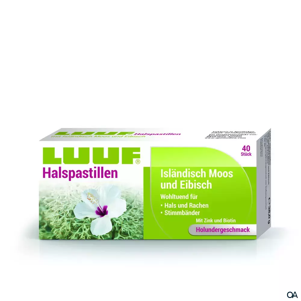 LUUF® Halspastillen mit Isländisch Moos und Eibisch