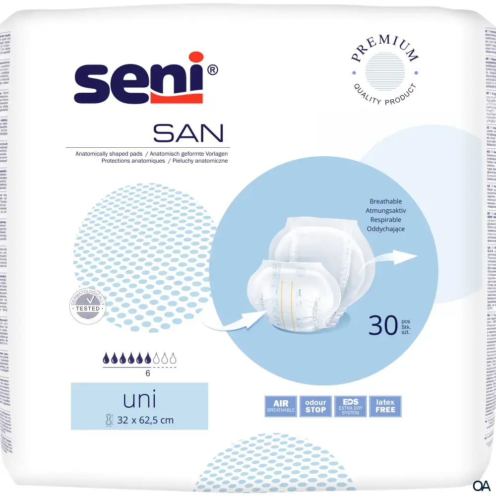 Seni® San Uni Anatomisch geformte Inkontinenz-Vorlagen