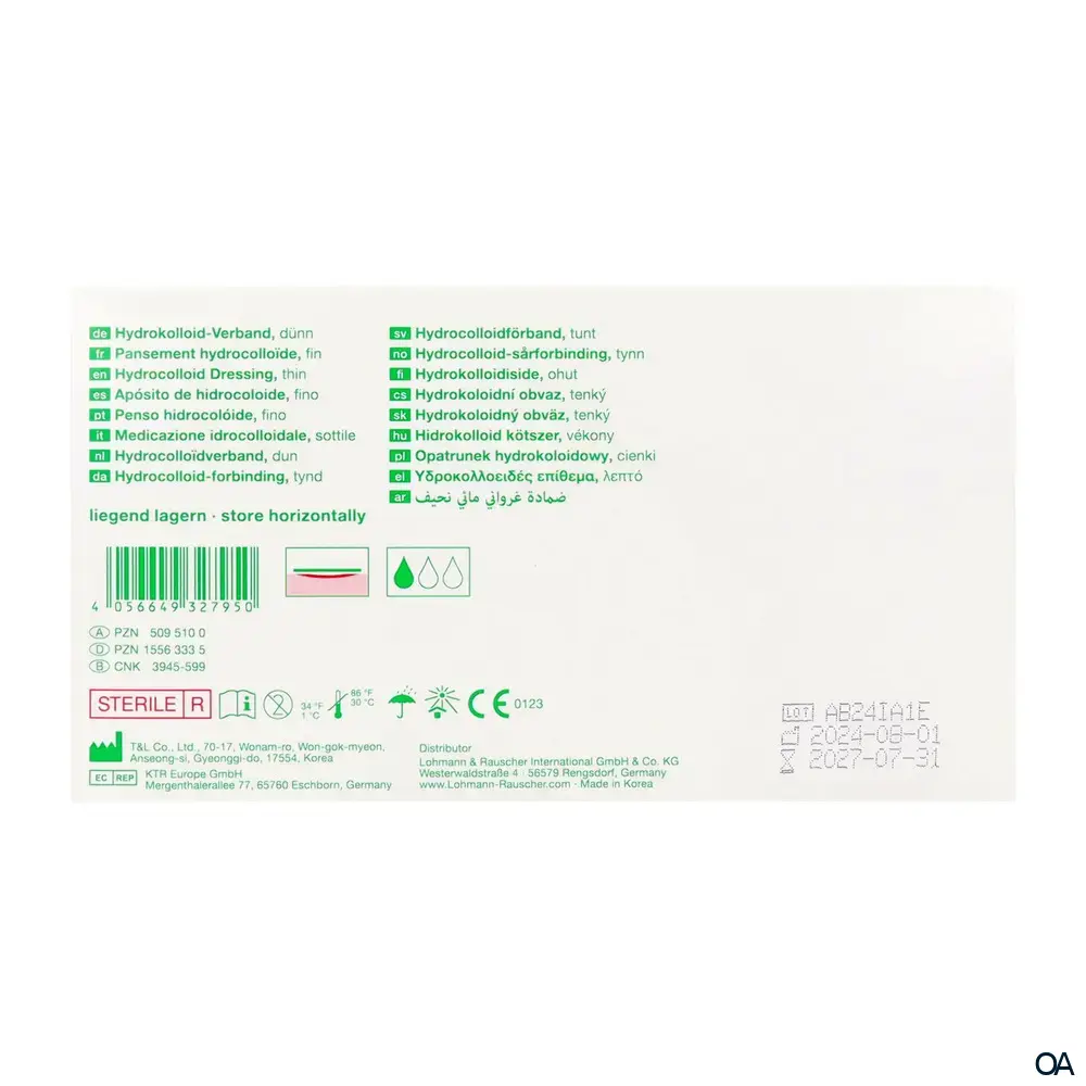 Suprasorb® H Hydrokolloid-Verband, dünn, steril, 5 x 10 cm