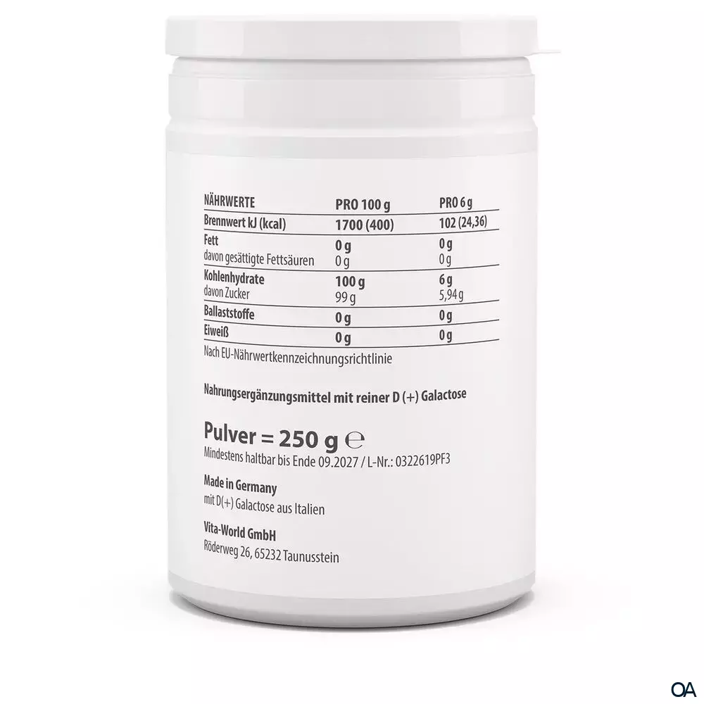 Vitaworld D (+) Galactose Pulver Vitaworld D (+) Galactose Pulver