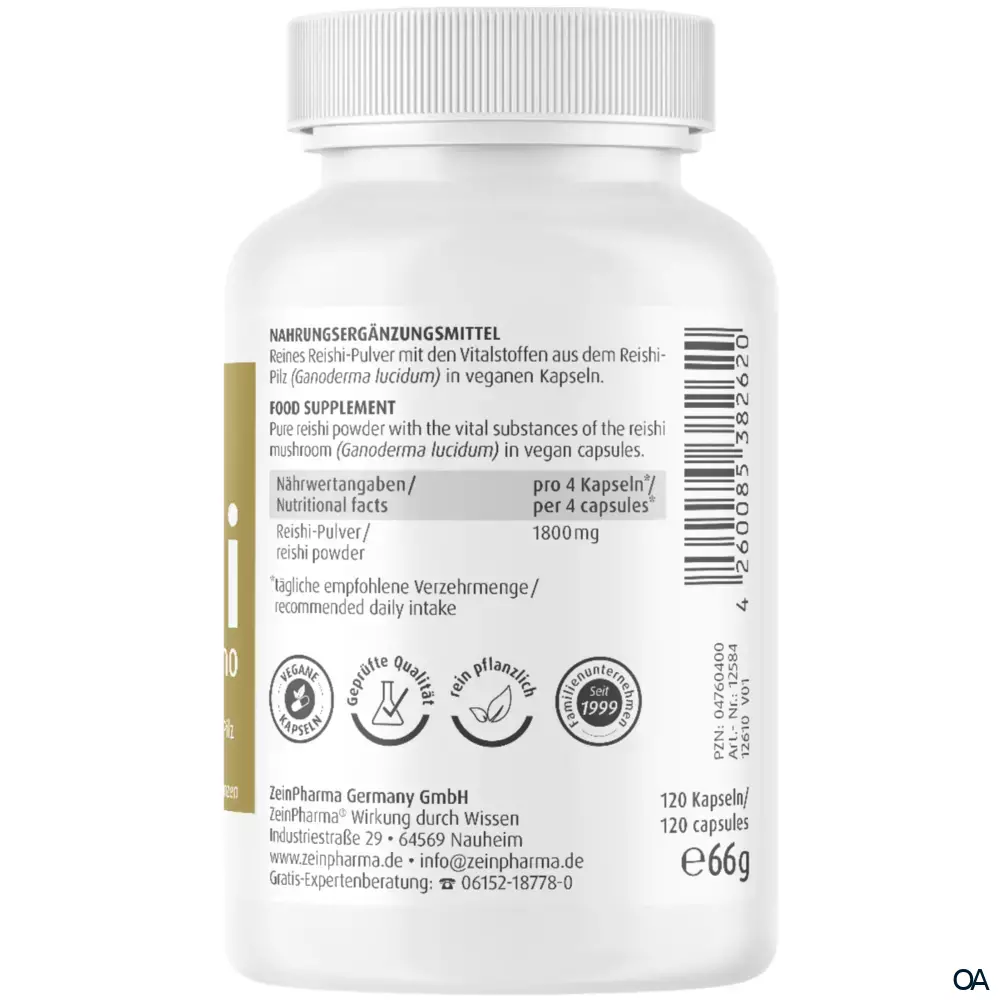 ZeinPharma Reishi Mono 450 mg Kapseln ZeinPharma Reishi Mono 450 mg Kapseln