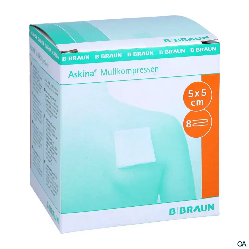Askina® Mullkompressen 8-fach gelegt, steril, 5 x 5 cm, 25 x 2 Stück Askina® Mullkompressen 8-fach gelegt, steril, 5 x 5 cm, 25 x 2 Stück