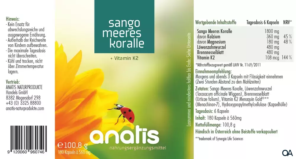 anatis Sango Meeres Koralle Kapseln anatis Sango Meeres Koralle Kapseln
