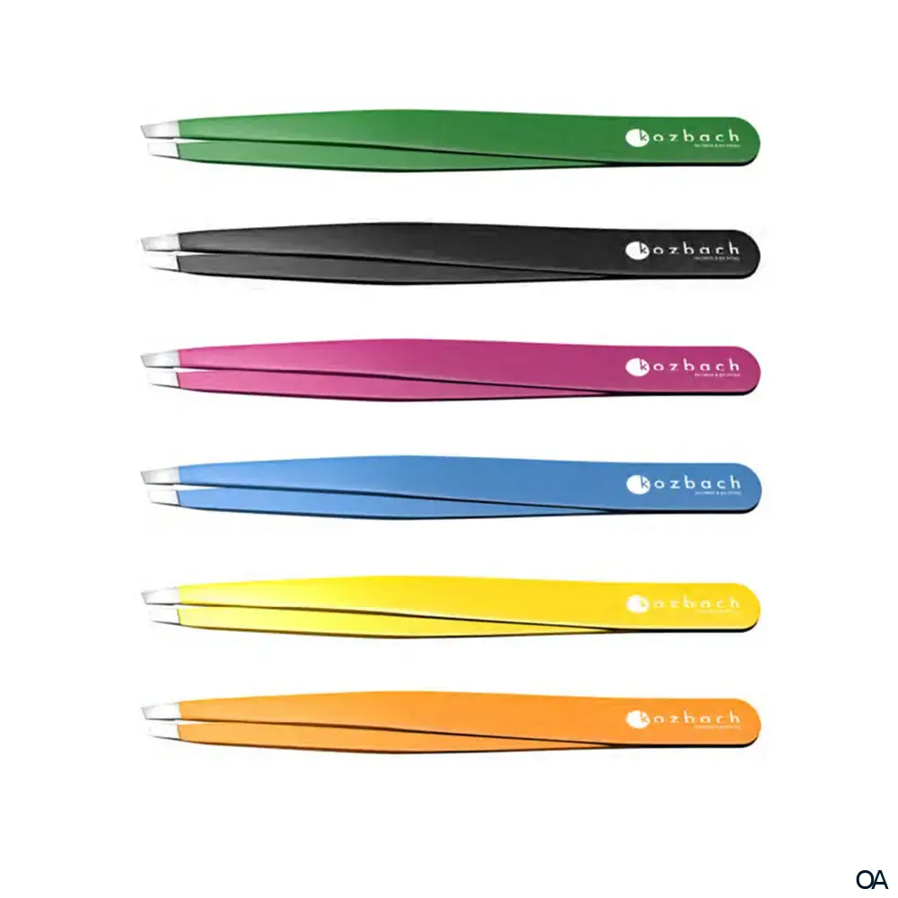 Kozbach Pharma 121CR Pinzette, schräg, 9 cm, color, rostfrei Kozbach Pharma 121CR Pinzette, schräg, 9 cm, color, rostfrei