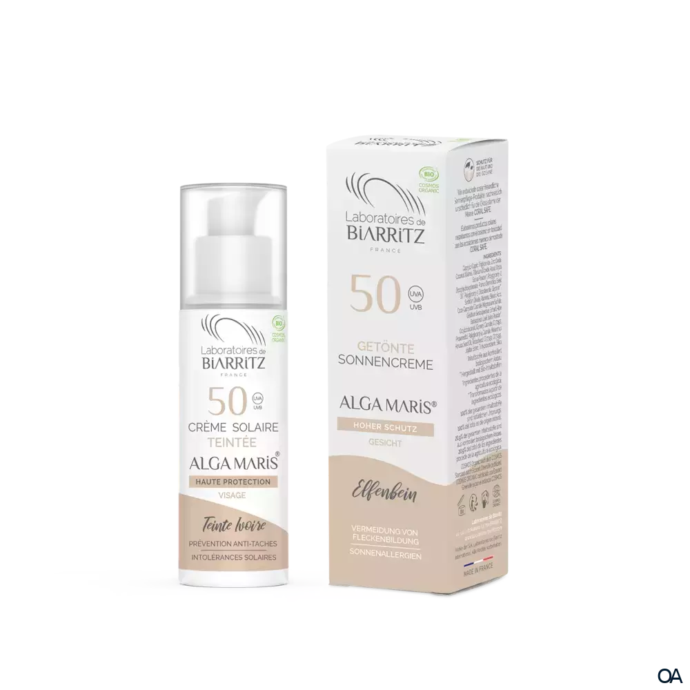 Alga Maris getönte Sonnencreme bio für Gesicht LSF 50 elfenbein LdB Alga Maris getönte Sonnencreme bio für Gesicht LSF 50 elfenbein LdB