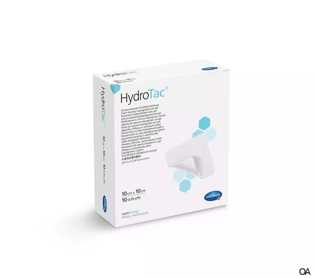 HydroTac® Schaumverband mit Gelbeschichtung, steril, 10 x 10 cm