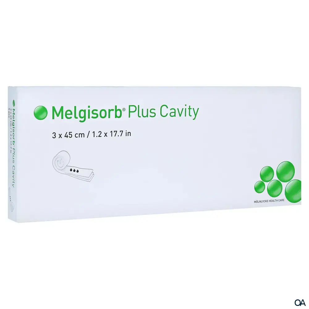 Mölnlycke® Melgisorb® Plus Cavity Alginat-Tamponade steril, 3 x 45 cm