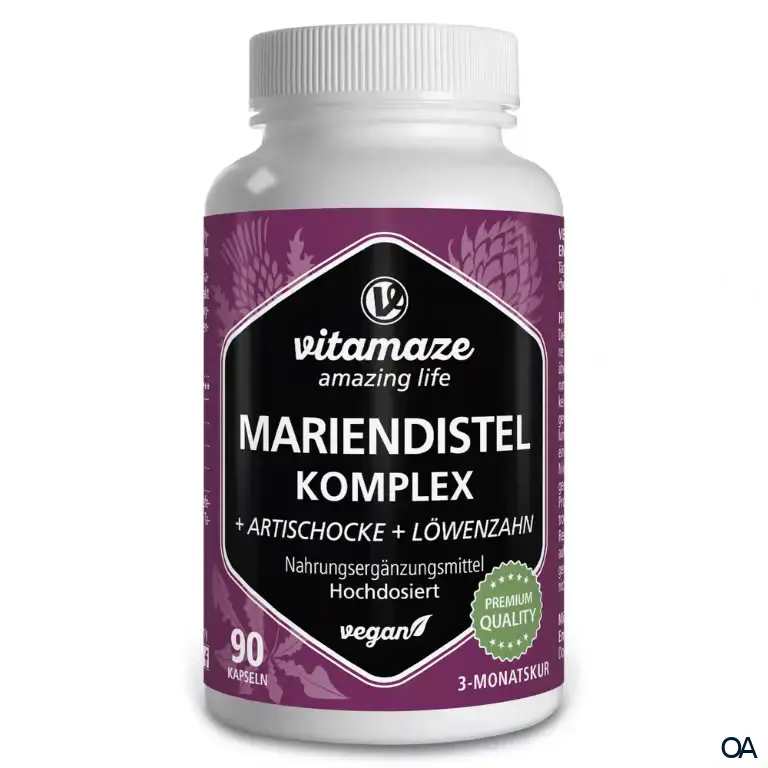 Vitamaze Mariendistel Komplex + Artischocke + Löwenzahn hochdosiert Kapseln