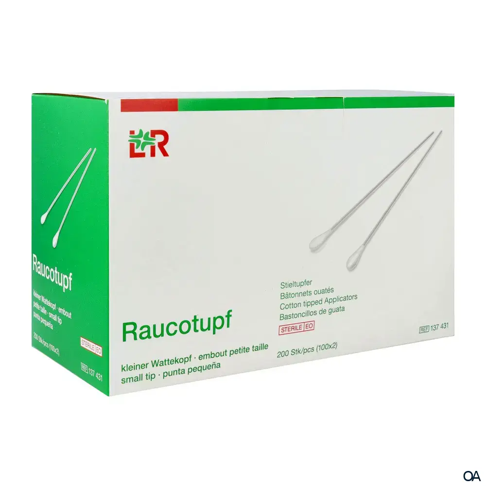 Raucotupf Stieltupfer - Kleiner Wattekopf, steril - 100 x 2 Stück