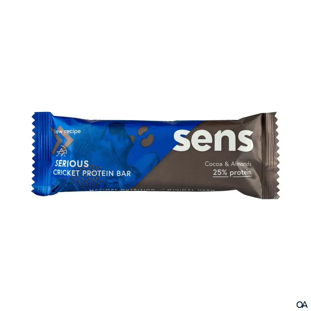 SENS Serious Proteinriegel mit Grillenmehl - Kakao & Mandel SENS Serious Proteinriegel mit Grillenmehl - Kakao & Mandel