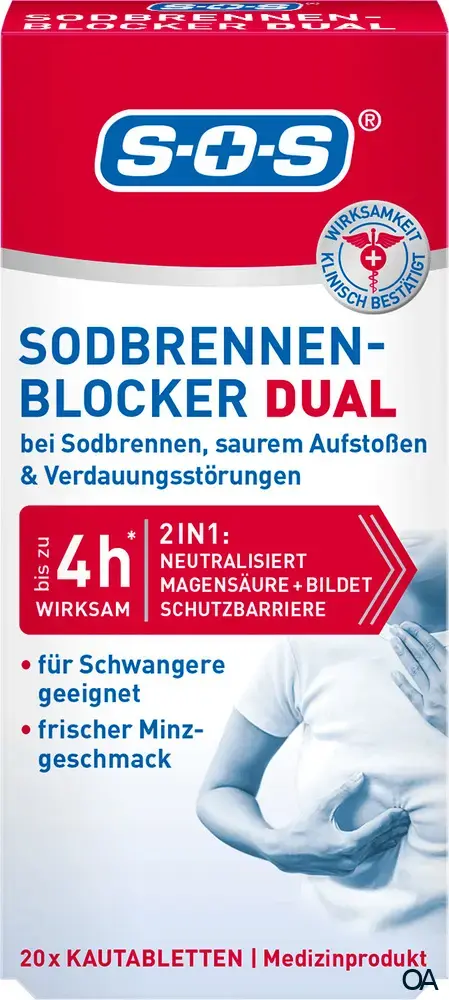 SOS® Sodbrennen-Blocker DUAL Kautabletten