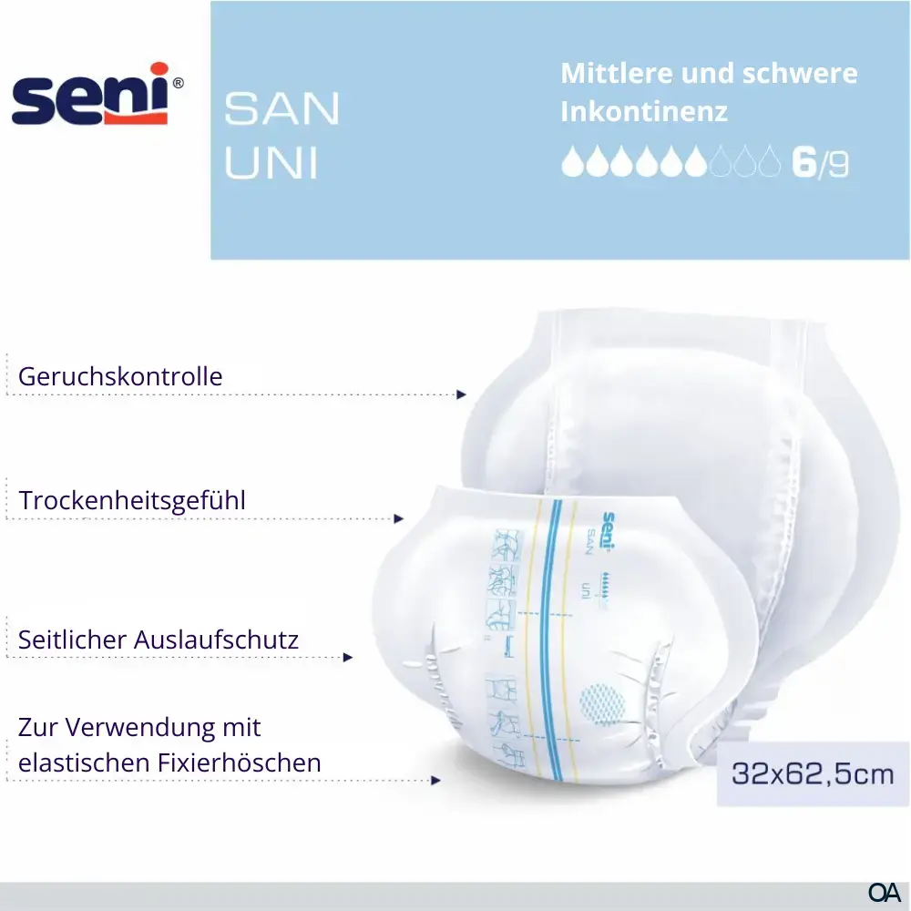 Seni® San Uni Anatomisch geformte Inkontinenz-Vorlagen
