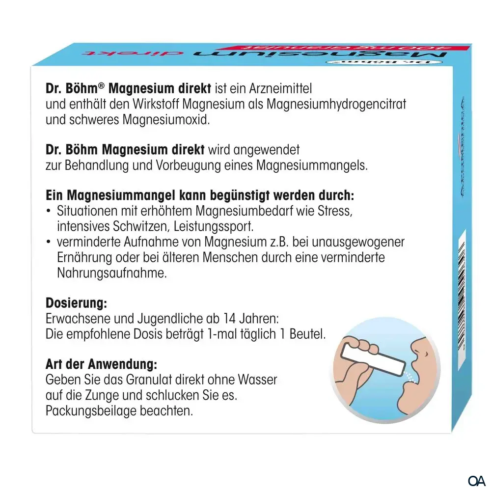 Dr. Böhm® Magnesium direkt 400 mg Granulat Sticks Dr. Böhm® Magnesium direkt 400 mg Granulat Sticks