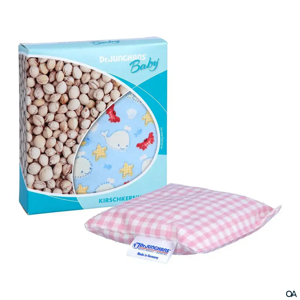 Dr. Junghans Kirschkernkissen Kids 10 x 10 cm, weiß-rosa kariert