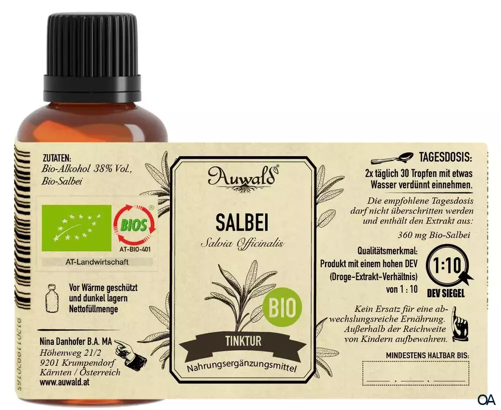 Auwald® Salbei - Bio Tropfen (Auszug, Extrakt, Essenz)