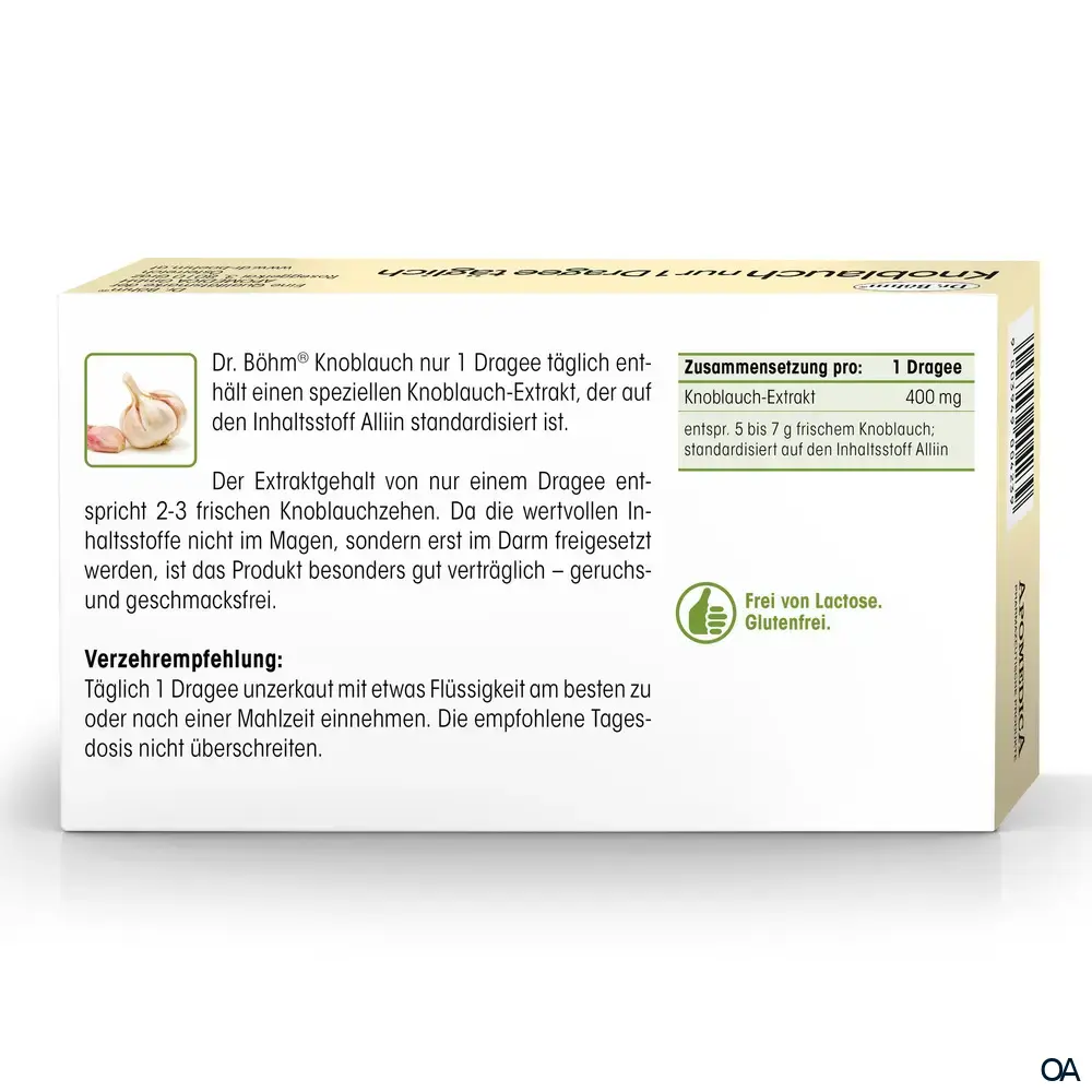 Dr. Böhm® Knoblauch nur 1 x täglich Dragees