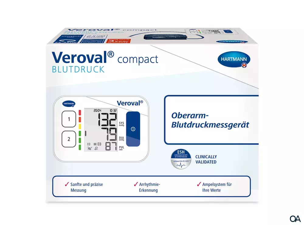 Veroval® COMPACT Oberarm-Blutdruckmessgerät mit Universalmanschette 22-42 cm Veroval® COMPACT Oberarm-Blutdruckmessgerät mit Universalmanschette 22-42 cm