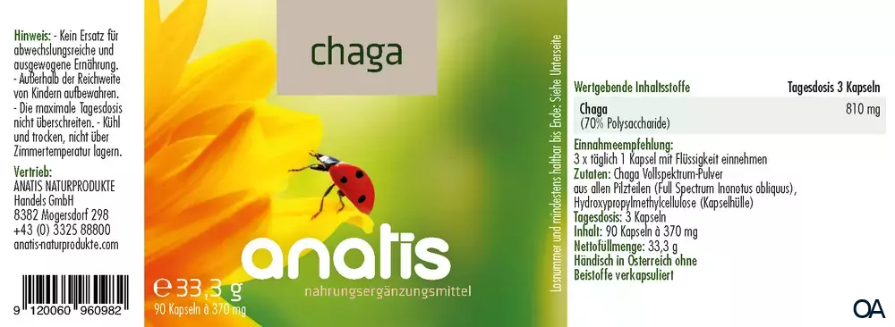anatis Chaga Pilz Kapseln anatis Chaga Pilz Kapseln