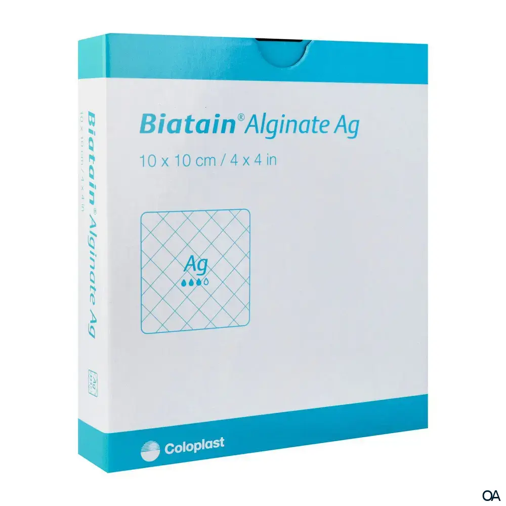 Biatain® Alginate Ag Alginatkompressen steril, 10 x 10 cm Biatain® Alginate Ag Alginatkompressen steril, 10 x 10 cm