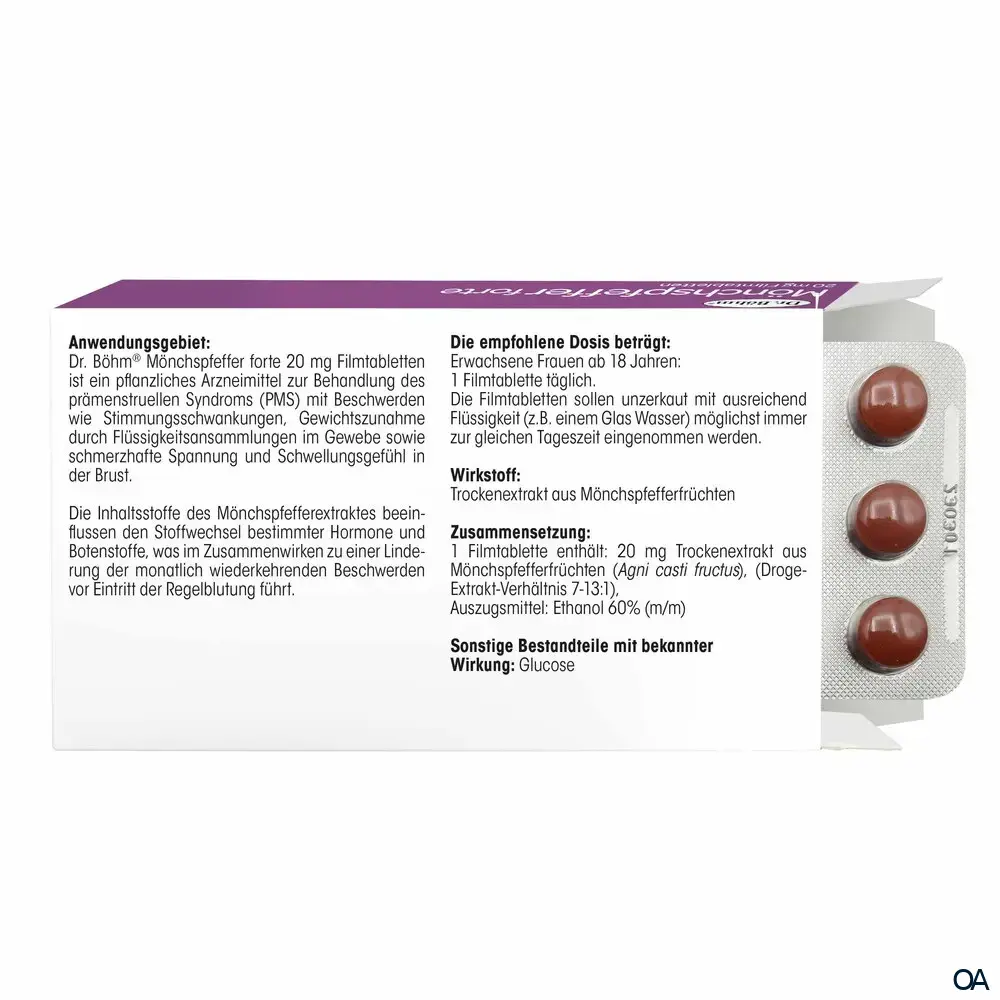 Dr. Böhm® Mönchspfeffer forte 20 mg Filmtabletten Dr. Böhm® Mönchspfeffer forte 20 mg Filmtabletten