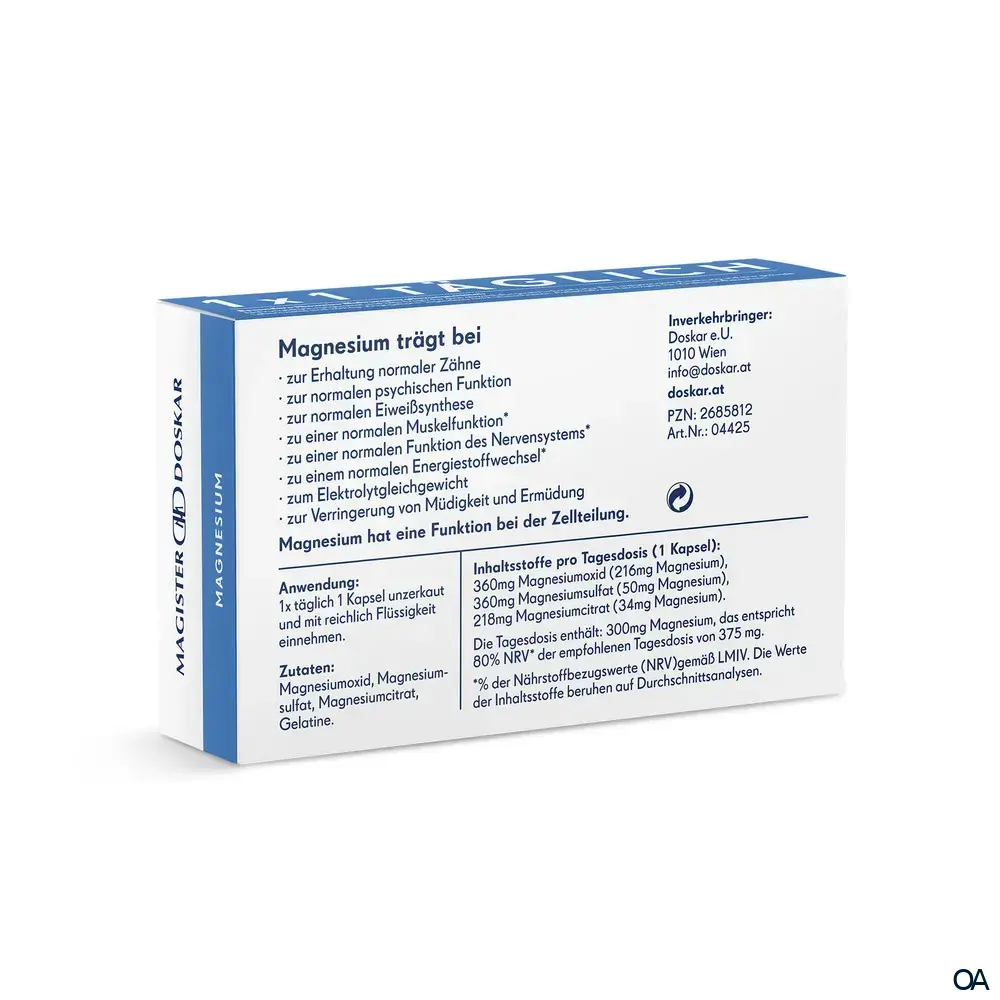 Magister Dosker Magnesium 1x1 Täglich Kapseln