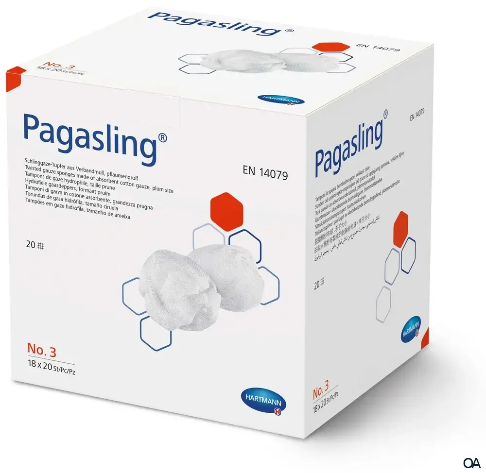 Pagasling®  Schlinggazetupfer aus Verbandmull steril, Größe 3 - pflaumengroß, 18 x 20 Stück Pagasling®  Schlinggazetupfer aus Verbandmull steril, Größe 3 - pflaumengroß, 18 x 20 Stück