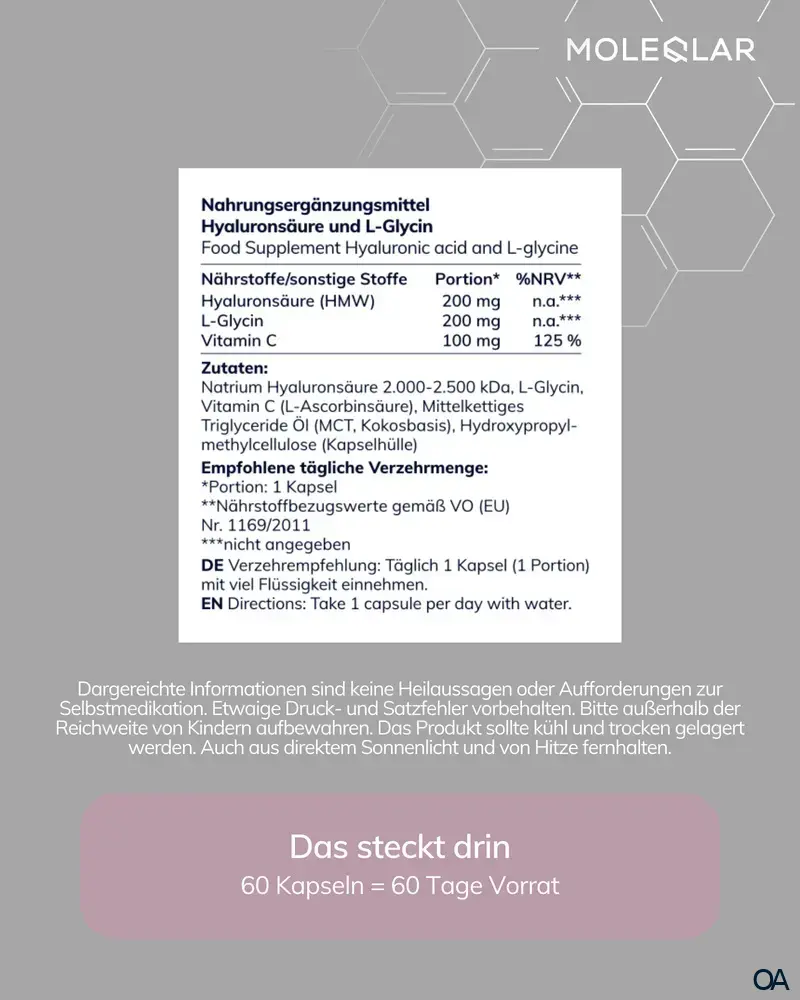 MoleQlar Longevity Hyaluron + Glycin Kapseln