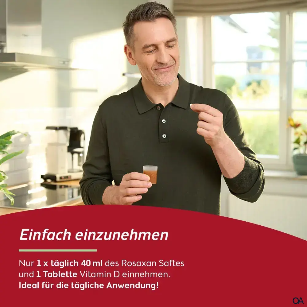 RosaXan® Saft 750 ml + Vitamin D Tabletten 20 Stück