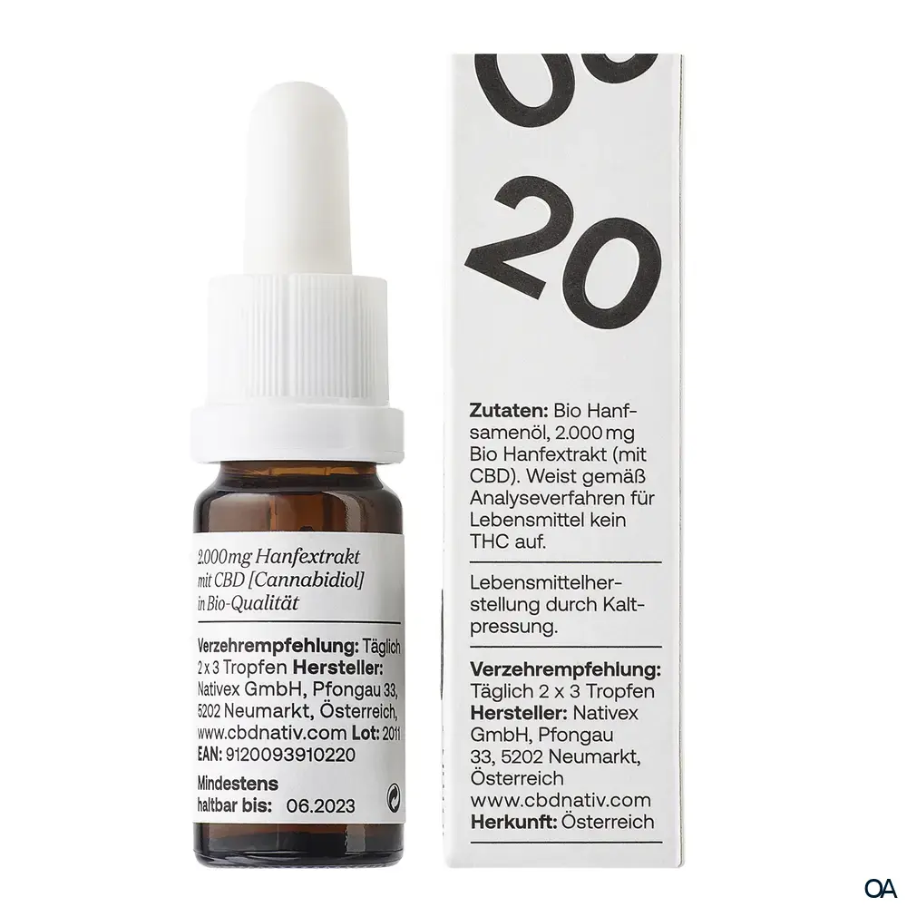 CBDnativ CBD Öl 20 % Bio Tropfen CBDnativ CBD Öl 20 % Bio Tropfen