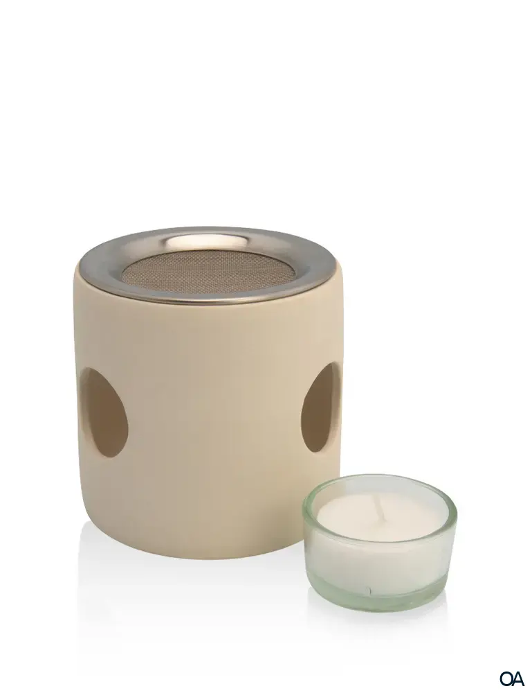 Farfalla Zylinder Räucherstövchen beige, mit Sieb