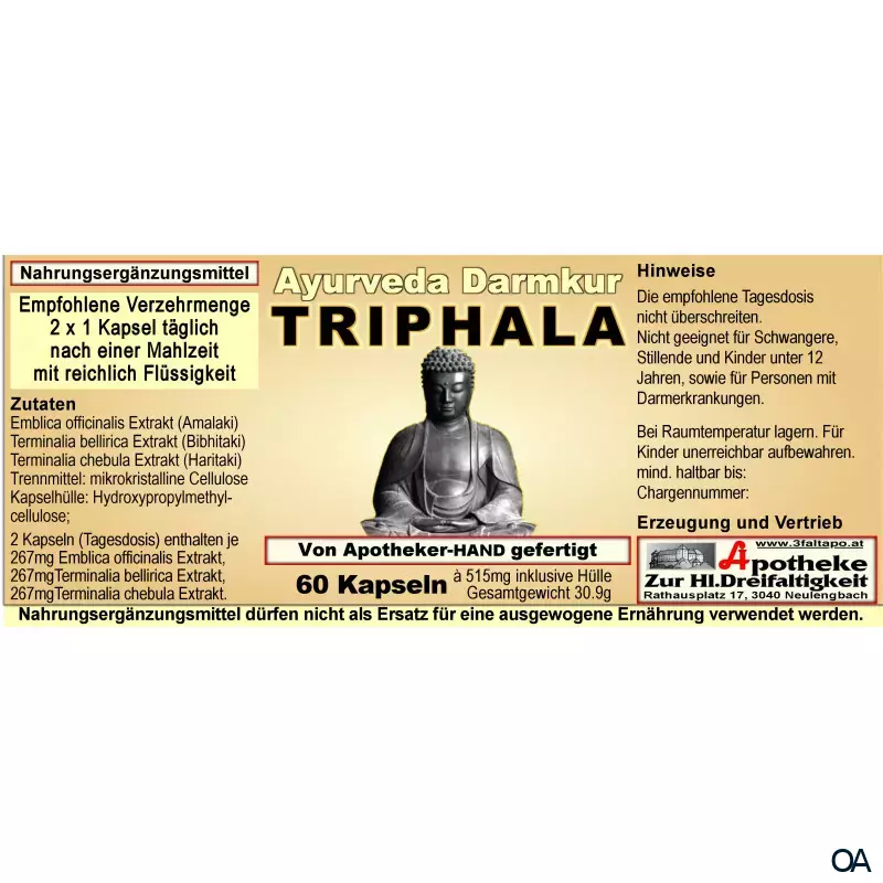 Ayurveda Darmkur Triphala Kapseln Ayurveda Darmkur Triphala Kapseln