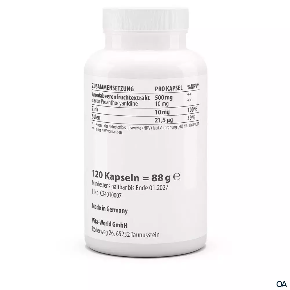 Vitaworld Aronia Extrakt 500 mg Kapseln