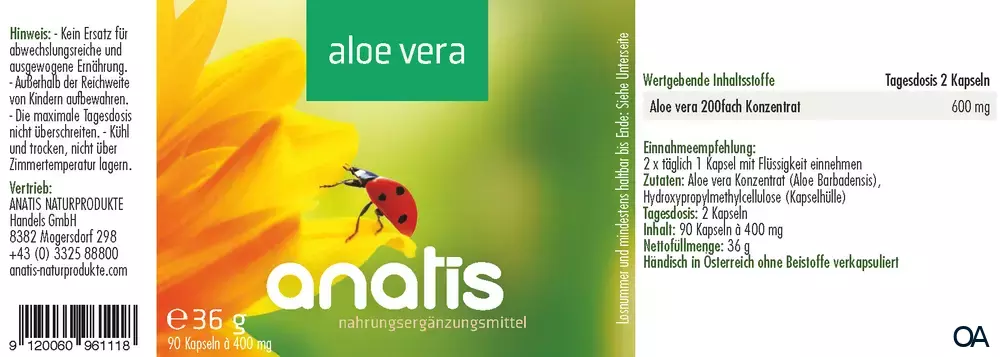 anatis Aloe Vera Kapseln anatis Aloe Vera Kapseln