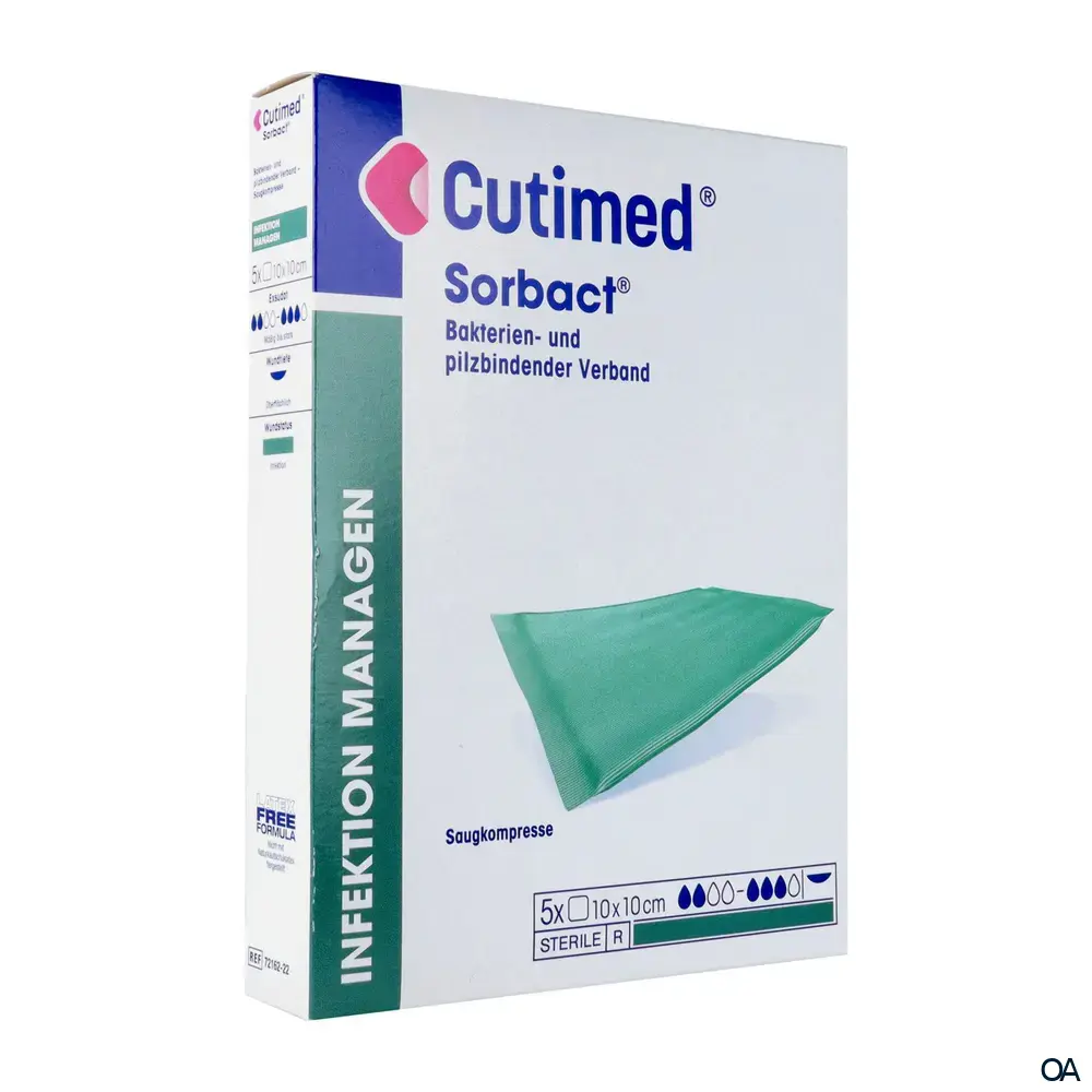 Cutimed® Sorbact® Saugkompresse steril, 10 x 10 cm