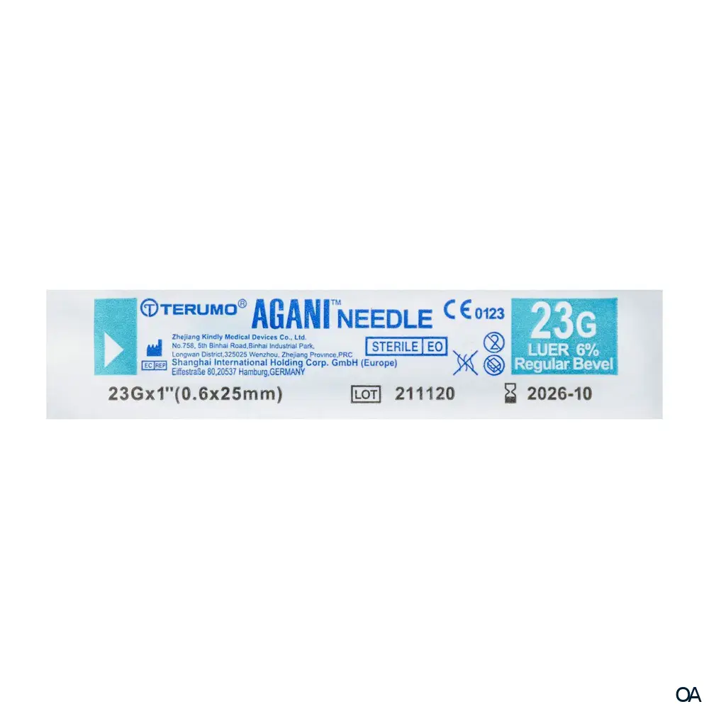 Terumo® Agani™ Einmal-Kanülen 23G x 1″, Ø 0,6 x 25 mm, blau, Nr. 16