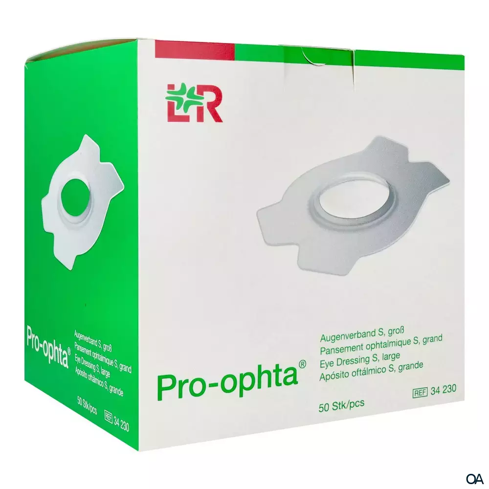 Pro-ophta® Augenverband S - Groß 78 x 114 mm, Ø 51 mm