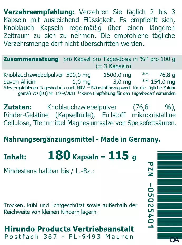 The Nutri Store Knoblauch 500 mg Kapseln The Nutri Store Knoblauch 500 mg Kapseln