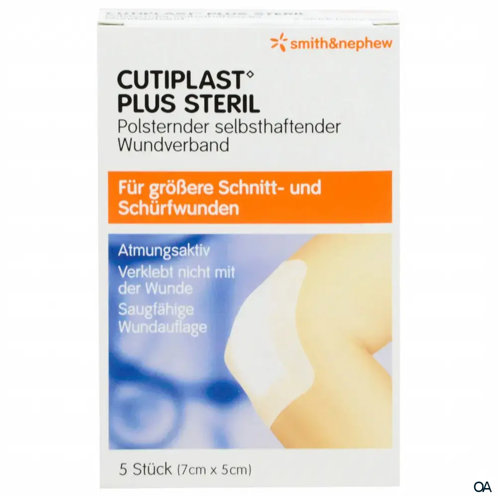 CUTIPLAST Plus Steril Polsternder Wundverband, 7 x 5 cm