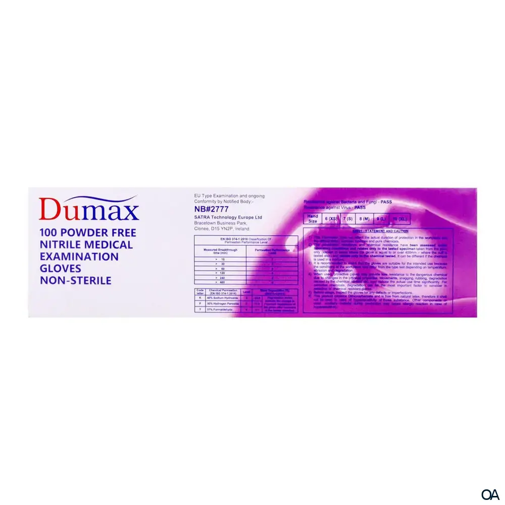 Dumax Nitril Untersuchungshandschuhe puderfrei, unsteril - Small