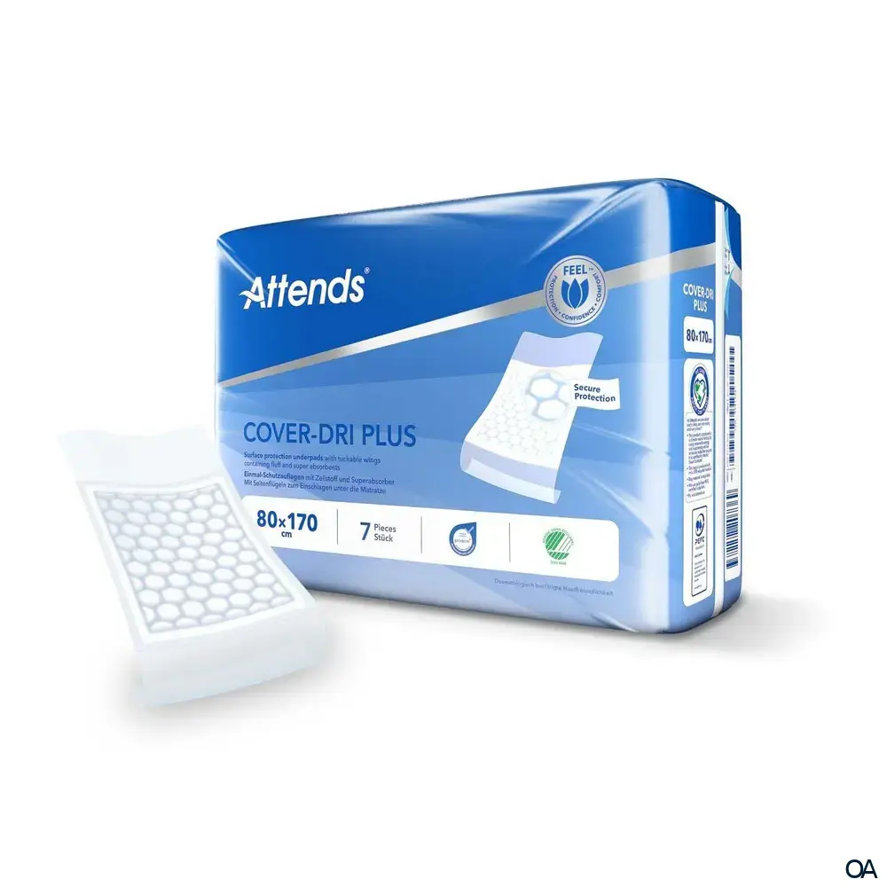 Attends Cover-Dri Plus Einmal-Schutzauflagen 80 x 170 cm Attends Cover-Dri Plus Einmal-Schutzauflagen 80 x 170 cm