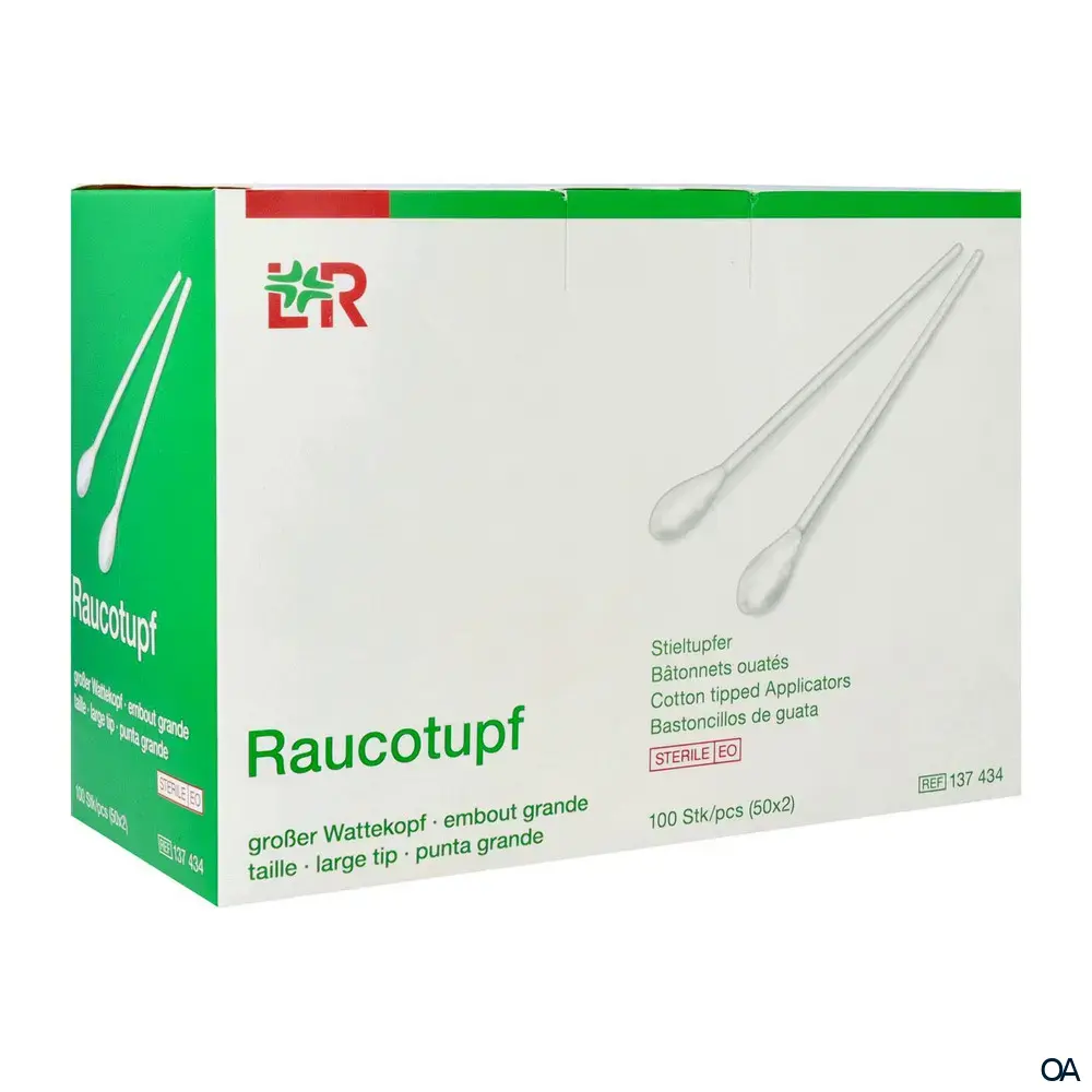 Raucotupf Stieltupfer - Großer Wattekopf, steril - 50 x 2 Stück