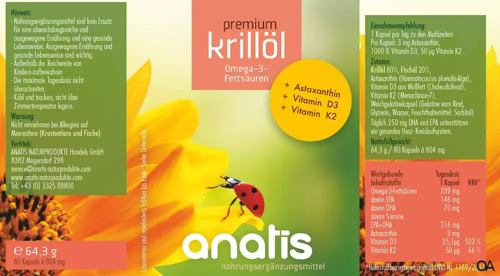 anatis Krillöl +Vit D3+Vit K2 Kapseln anatis Krillöl +Vit D3+Vit K2 Kapseln
