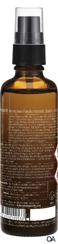 Farfalla Sei erfrischt Sei erfrischt, Lemongrass, Atmosphère Bio-Raumspray