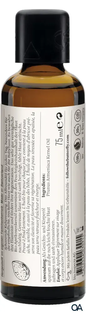 Farfalla Aprikosenkern, Bio-Pflegeöl, Verwöhnzeit