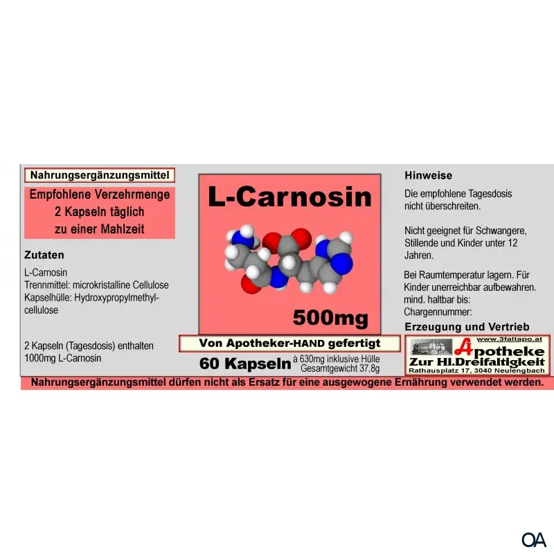 L-Carnosin 500 mg Kapseln
