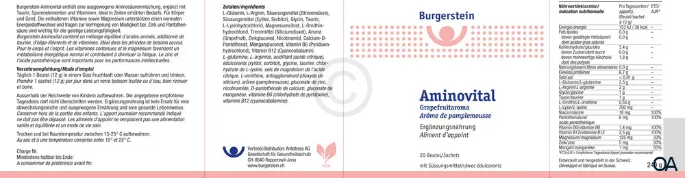 Burgerstein Aminovital Sachets