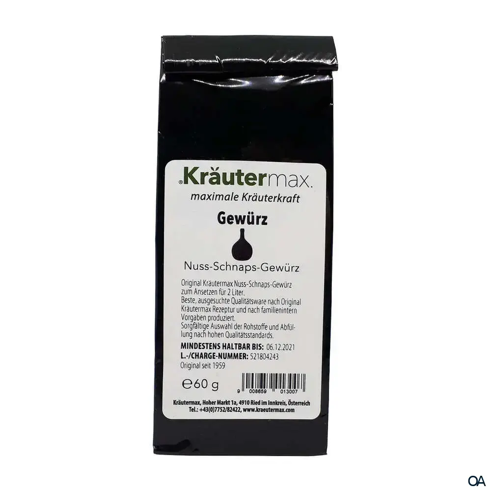 Kräutermax Nussschnaps Gewürz Ansatz Mischung für 2 Liter Kräutermax Nussschnaps Gewürz Ansatz Mischung für 2 Liter